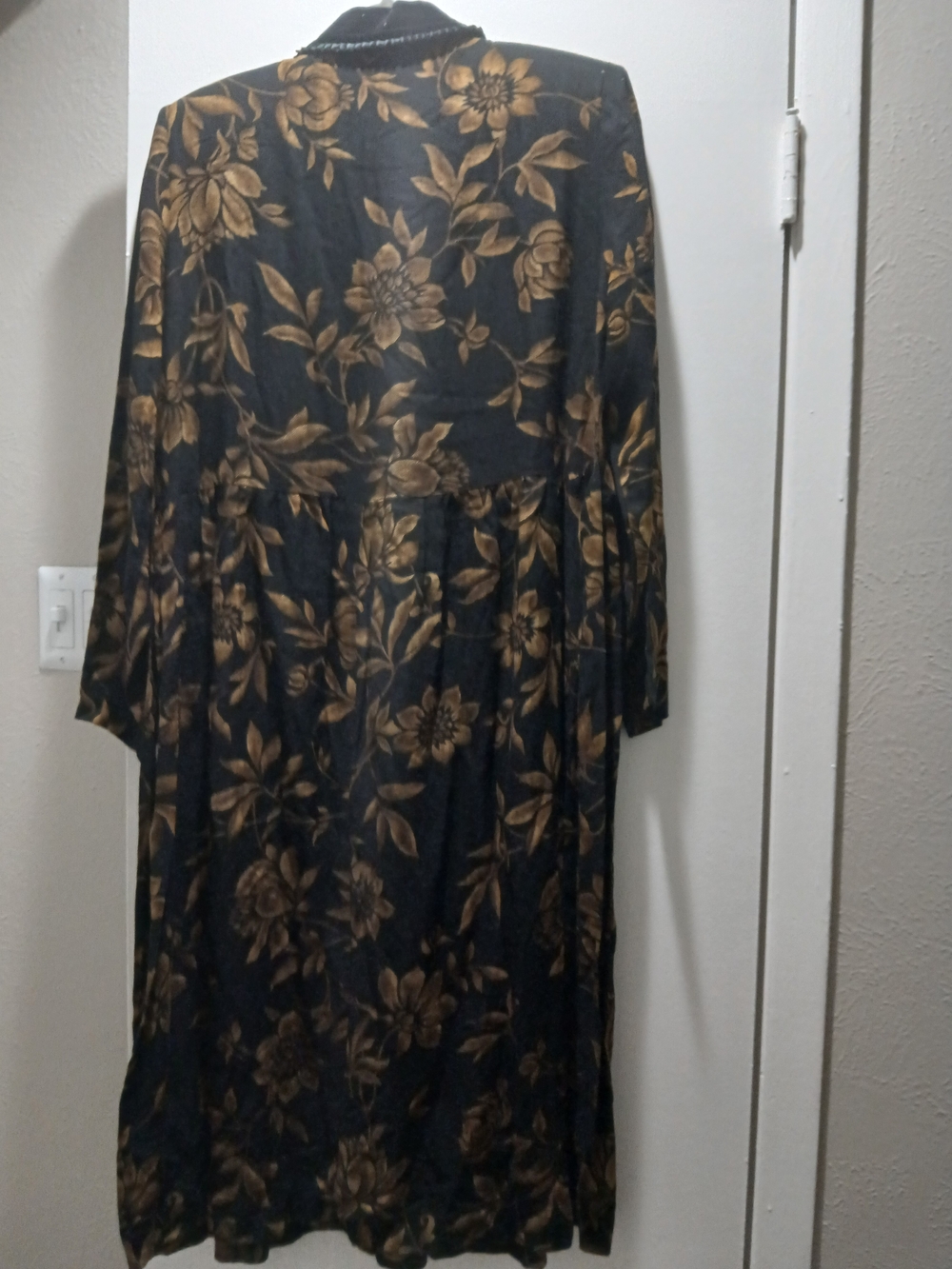 Jessica Howard Black Dress with Gold Floral Jacquard